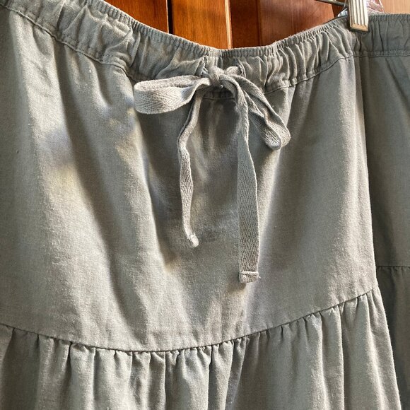 Light Blue Drawstring Cotton Mini Skirt - Size Large - No tags - Picture 3 of 7